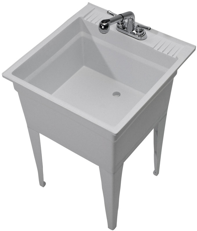 Cashel Heavy Duty 23.75" x 24.75" Single Freestanding Laundry Sink with
